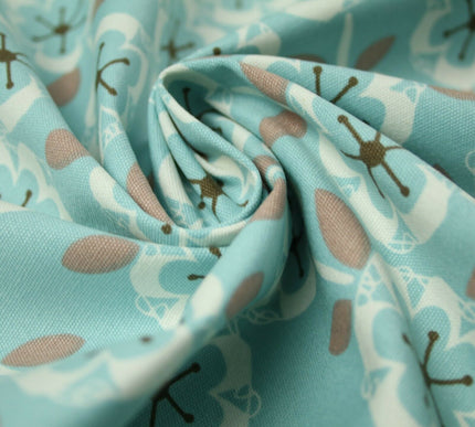 Scandi Poppy Floral Pastel Abstract 100% COTTON CANVAS Printed Fabric Craft 58"