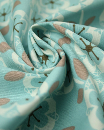 Scandi Poppy Floral Pastel Abstract 100% COTTON CANVAS Printed Fabric Craft 58"