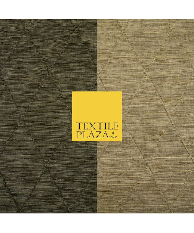 Luxury Tweed Weave Harlequin Diamond PINTUCK 100% PURE SILK Fabric Furnishing