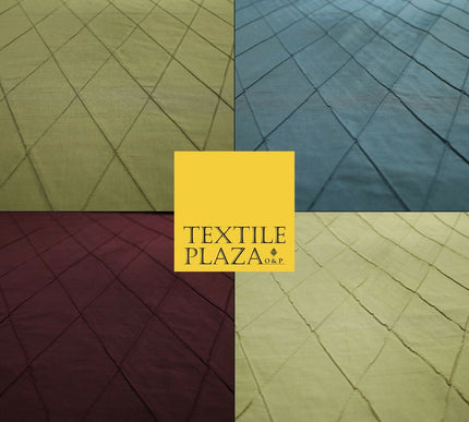 Luxury Large Diamond PINTUCK 100% PURE SILK Fabric Furnishing Cushions 4 COLOURS