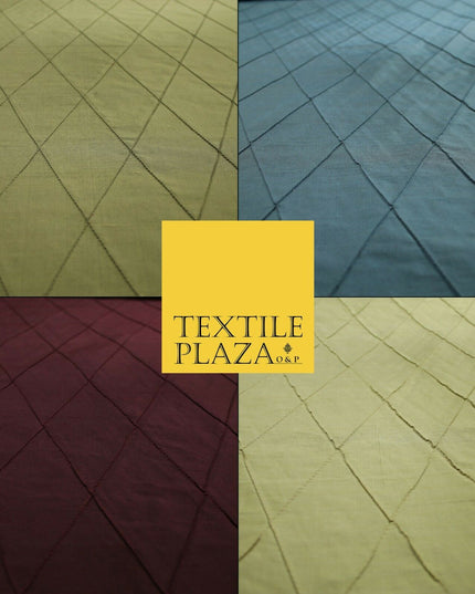 Luxury Large Diamond PINTUCK 100% PURE SILK Fabric Furnishing Cushions 4 COLOURS