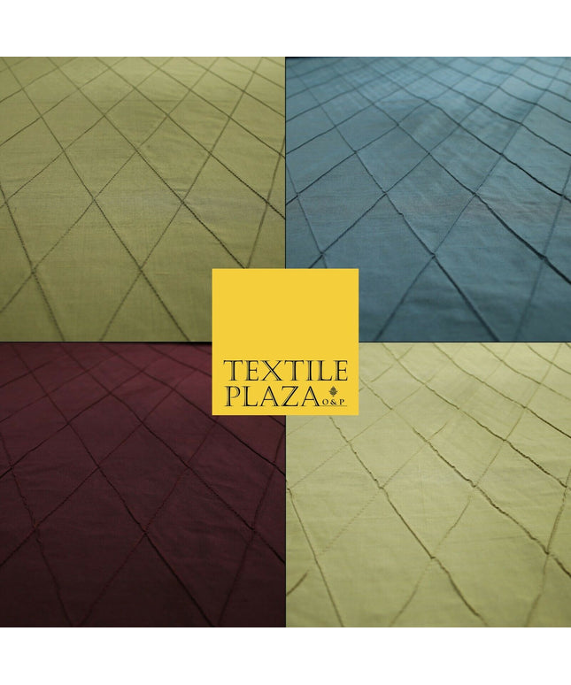 Luxury Large Diamond PINTUCK 100% PURE SILK Fabric Furnishing Cushions 4 COLOURS
