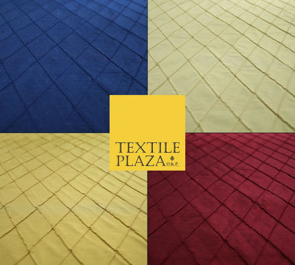 Luxury Small Diamond PINTUCK 100% PURE SILK Fabric Furnishing Cushions 4 COLOURS