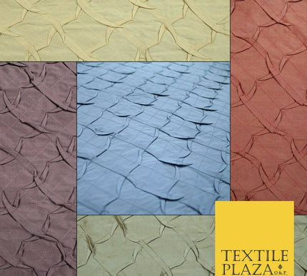 Luxury Waffle Buckingham PINTUCK 100% PURE SILK Fabric Furnishing 5 COLOURS 42"