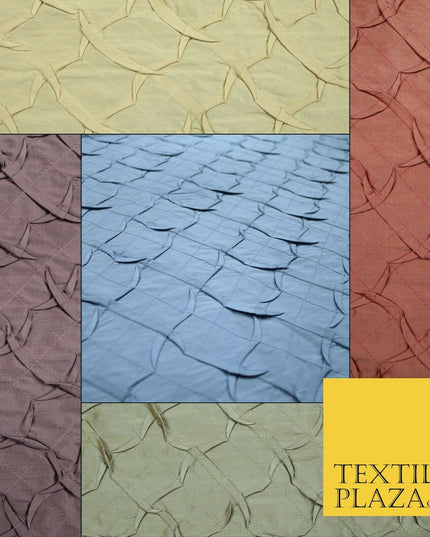 Luxury Waffle Buckingham PINTUCK 100% PURE SILK Fabric Furnishing 5 COLOURS 42"