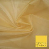 Luxury Gold Beige Plain 100% SILK ORGANZA Sheer Fabric Dress Wedding 3 COLOURS