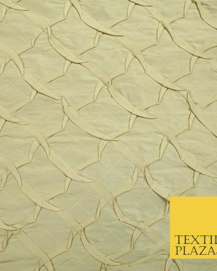 Luxury Waffle Buckingham PINTUCK 100% PURE SILK Fabric Furnishing 5 COLOURS 42"