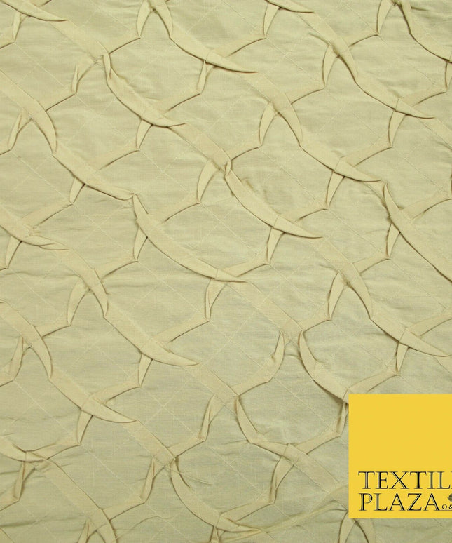 Luxury Waffle Buckingham PINTUCK 100% PURE SILK Fabric Furnishing 5 COLOURS 42"
