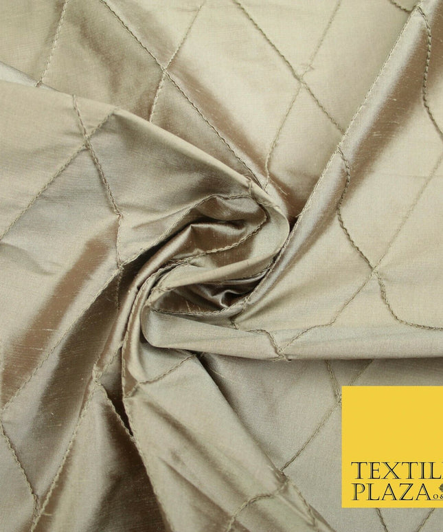 Luxury MINK Diamond PINTUCK 100% PURE SILK Fabric Furnishing Cushions 46" 4596