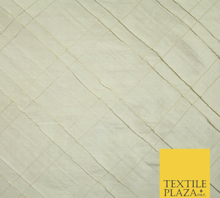 Luxury Criss Cross Square PINTUCK 100% PURE SILK Fabric Furnishing 5 COLOURS 46"