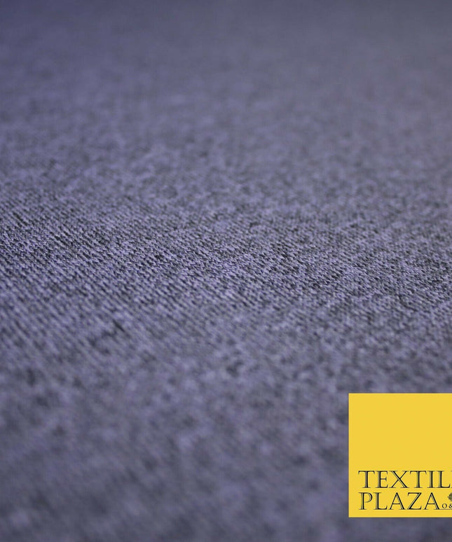 DARK LILAC FROZEN PURPLE Melange Knit Stretch Jersey Fabric Material 62" 4739