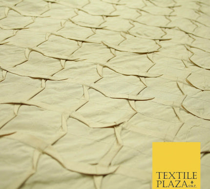 Luxury Waffle Buckingham PINTUCK 100% PURE SILK Fabric Furnishing 5 COLOURS 42"