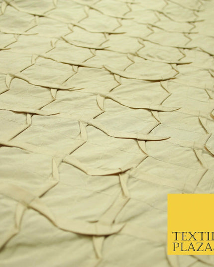 Luxury Waffle Buckingham PINTUCK 100% PURE SILK Fabric Furnishing 5 COLOURS 42"