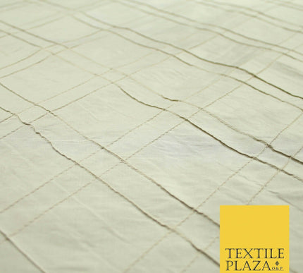 Luxury Criss Cross Square PINTUCK 100% PURE SILK Fabric Furnishing 5 COLOURS 46"