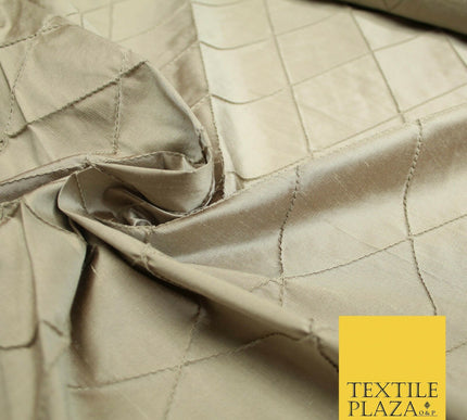 Luxury MINK Diamond PINTUCK 100% PURE SILK Fabric Furnishing Cushions 46" 4596