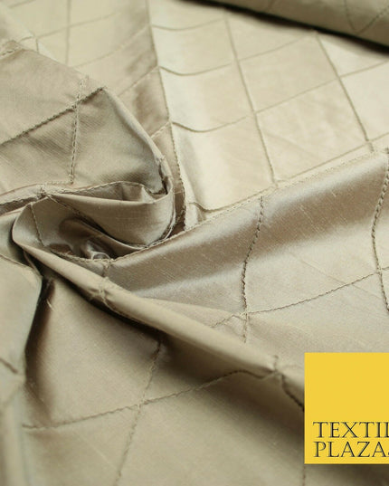 Luxury MINK Diamond PINTUCK 100% PURE SILK Fabric Furnishing Cushions 46" 4596