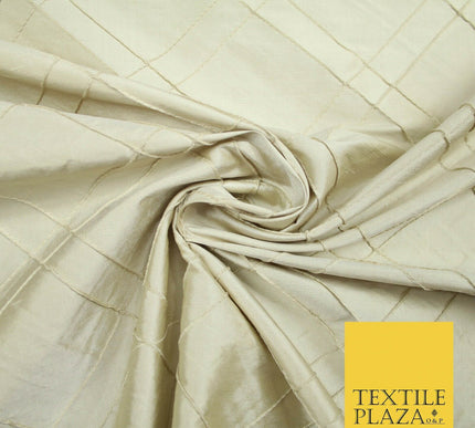 Luxury Criss Cross Square PINTUCK 100% PURE SILK Fabric Furnishing 5 COLOURS 46"