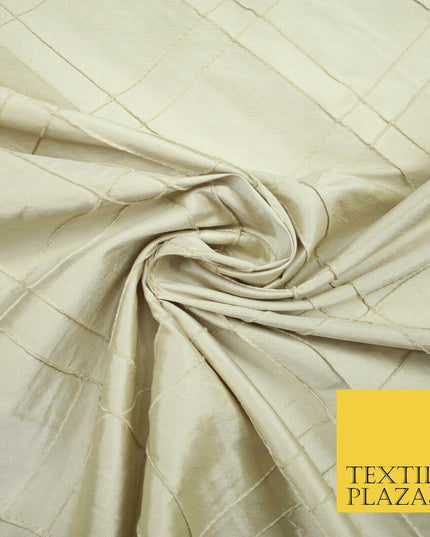 Luxury Criss Cross Square PINTUCK 100% PURE SILK Fabric Furnishing 5 COLOURS 46"
