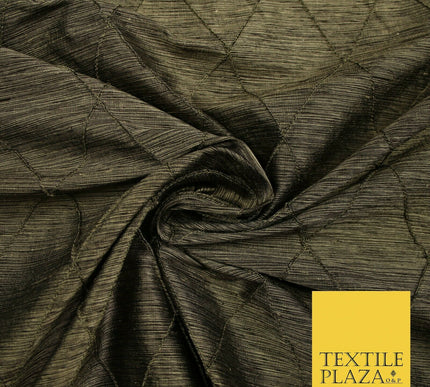 Luxury Tweed Weave Harlequin Diamond PINTUCK 100% PURE SILK Fabric Furnishing