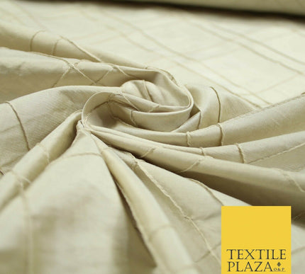 Luxury Criss Cross Square PINTUCK 100% PURE SILK Fabric Furnishing 5 COLOURS 46"