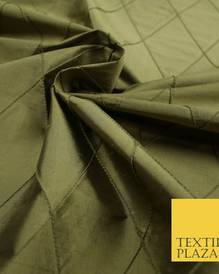 Luxury Large Diamond PINTUCK 100% PURE SILK Fabric Furnishing Cushions 4 COLOURS