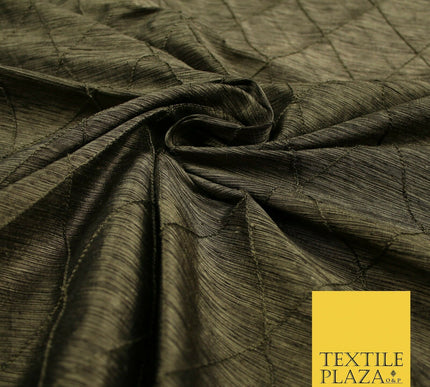 Luxury Tweed Weave Harlequin Diamond PINTUCK 100% PURE SILK Fabric Furnishing