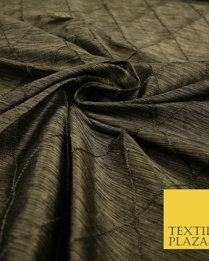 Luxury Tweed Weave Harlequin Diamond PINTUCK 100% PURE SILK Fabric Furnishing