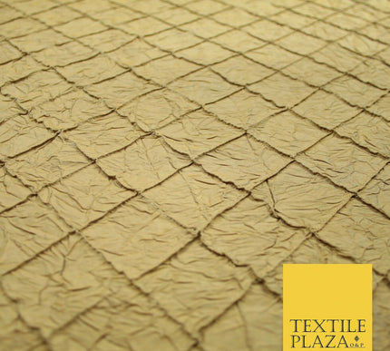 Luxury Square Diamond PINTUCK Crushed 100% PURE SILK Fabric Furnishing 4 COLOURS