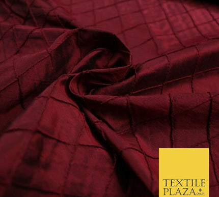 Luxury Small Diamond PINTUCK 100% PURE SILK Fabric Furnishing Cushions 4 COLOURS