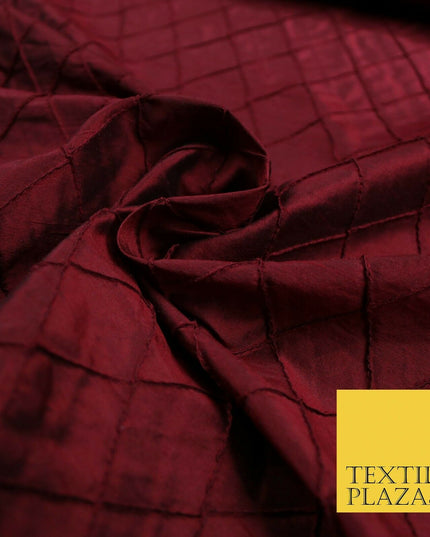 Luxury Small Diamond PINTUCK 100% PURE SILK Fabric Furnishing Cushions 4 COLOURS