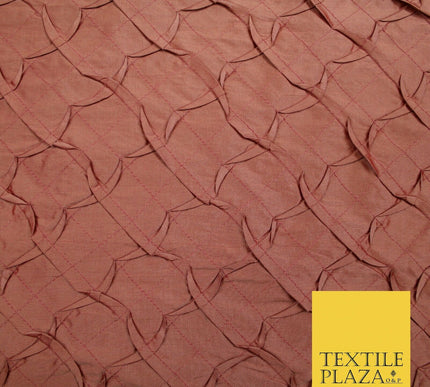 Luxury Waffle Buckingham PINTUCK 100% PURE SILK Fabric Furnishing 5 COLOURS 42"