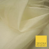 Luxury Gold Beige Plain 100% SILK ORGANZA Sheer Fabric Dress Wedding 3 COLOURS