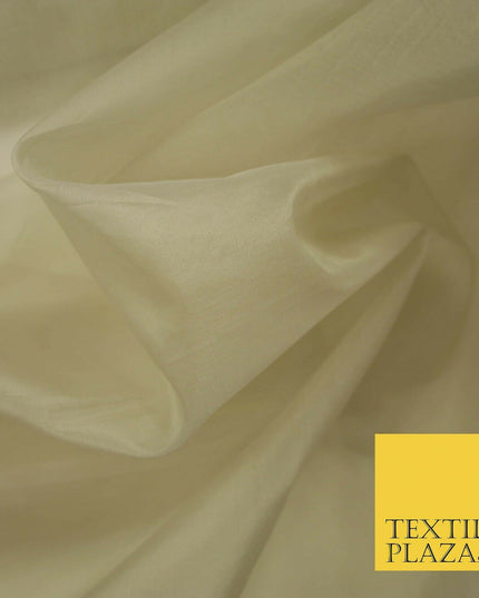 Luxury Gold Beige Plain 100% SILK ORGANZA Sheer Fabric Dress Wedding 3 COLOURS