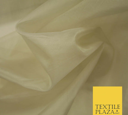 Luxury Gold Beige Plain 100% SILK ORGANZA Sheer Fabric Dress Wedding 3 COLOURS