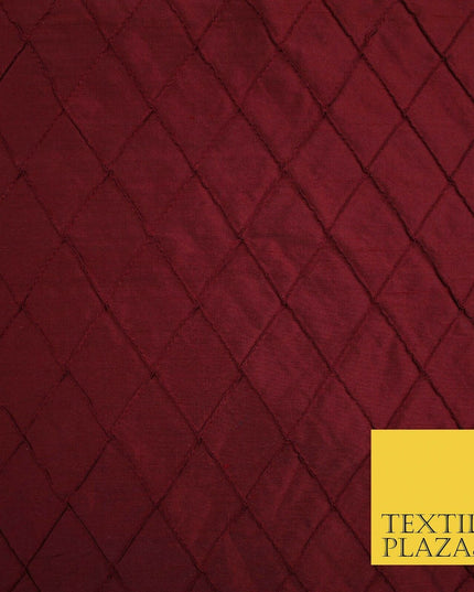 Luxury Small Diamond PINTUCK 100% PURE SILK Fabric Furnishing Cushions 4 COLOURS
