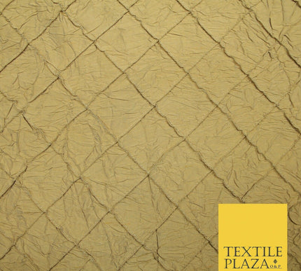 Luxury Square Diamond PINTUCK Crushed 100% PURE SILK Fabric Furnishing 4 COLOURS