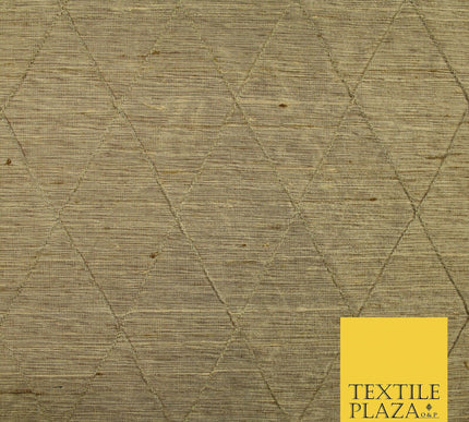 Luxury Tweed Weave Harlequin Diamond PINTUCK 100% PURE SILK Fabric Furnishing