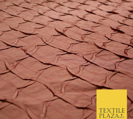 Luxury Waffle Buckingham PINTUCK 100% PURE SILK Fabric Furnishing 5 COLOURS 42"