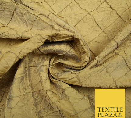 Luxury Square Diamond PINTUCK Crushed 100% PURE SILK Fabric Furnishing 4 COLOURS