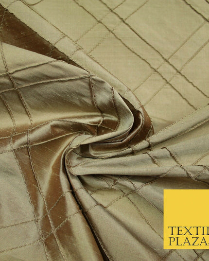 Luxury Criss Cross Square PINTUCK 100% PURE SILK Fabric Furnishing 5 COLOURS 46"