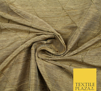 Luxury Tweed Weave Harlequin Diamond PINTUCK 100% PURE SILK Fabric Furnishing