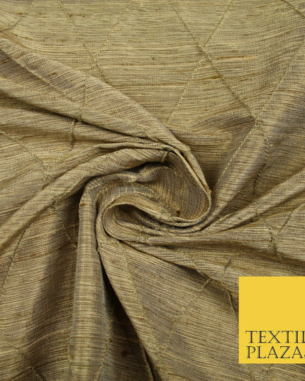 Luxury Tweed Weave Harlequin Diamond PINTUCK 100% PURE SILK Fabric Furnishing