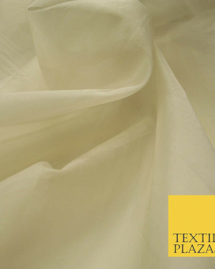 Luxury Gold Beige Plain 100% SILK ORGANZA Sheer Fabric Dress Wedding 3 COLOURS