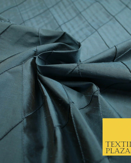 Luxury Large Diamond PINTUCK 100% PURE SILK Fabric Furnishing Cushions 4 COLOURS