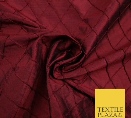 Luxury Small Diamond PINTUCK 100% PURE SILK Fabric Furnishing Cushions 4 COLOURS