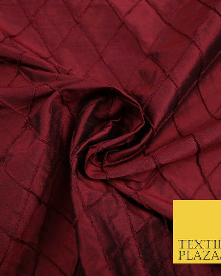 Luxury Small Diamond PINTUCK 100% PURE SILK Fabric Furnishing Cushions 4 COLOURS