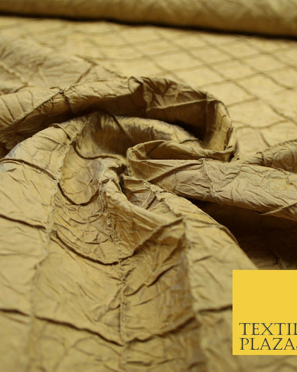 Luxury Square Diamond PINTUCK Crushed 100% PURE SILK Fabric Furnishing 4 COLOURS