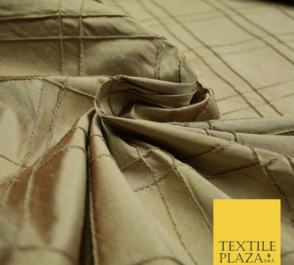 Luxury Criss Cross Square PINTUCK 100% PURE SILK Fabric Furnishing 5 COLOURS 46"