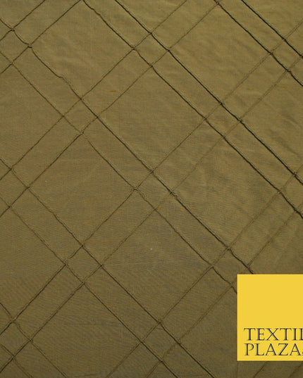 Luxury Criss Cross Square PINTUCK 100% PURE SILK Fabric Furnishing 5 COLOURS 46"