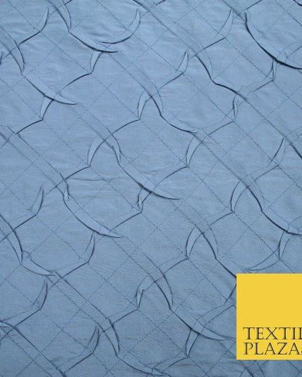 Luxury Waffle Buckingham PINTUCK 100% PURE SILK Fabric Furnishing 5 COLOURS 42"